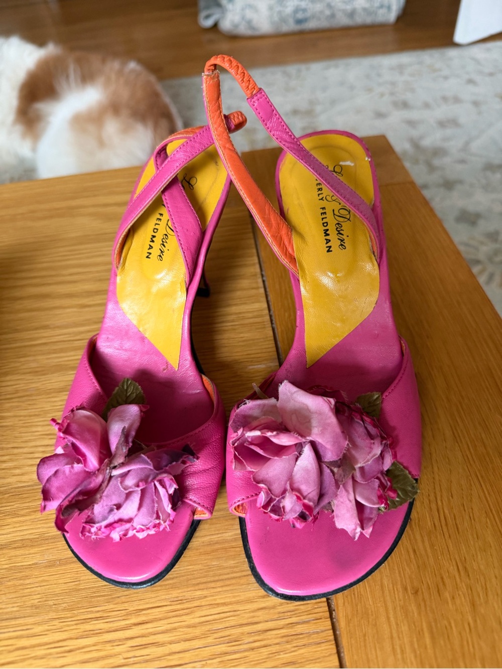 Rachel Antonoff y2k Pink Floral Slingback Heels